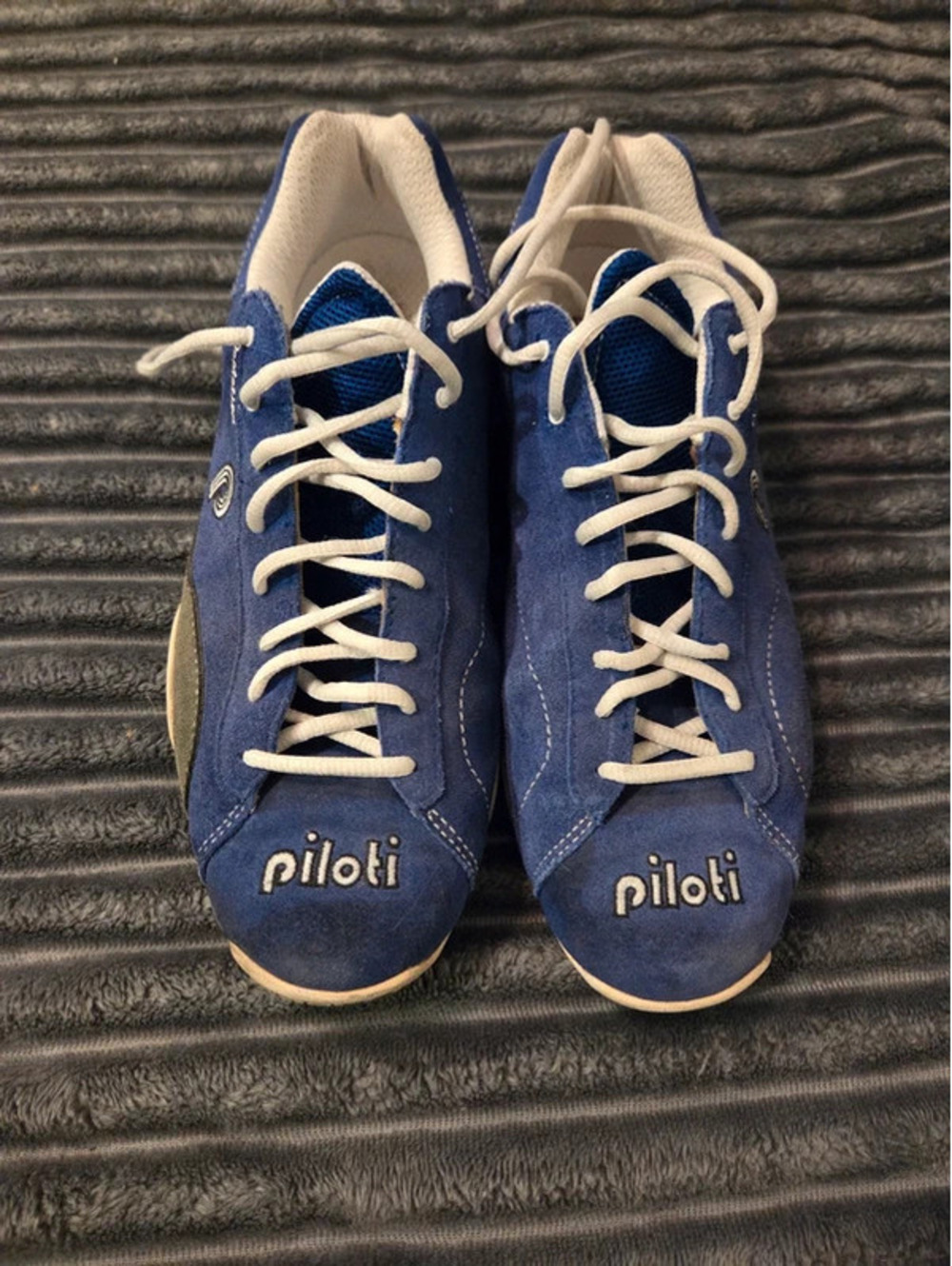 Blue suede Piloti Prototipo driving shoes
